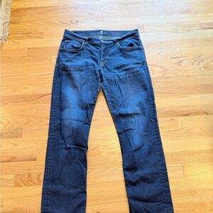 7 For All Mankind Dark Blue Straight Leg Jeans